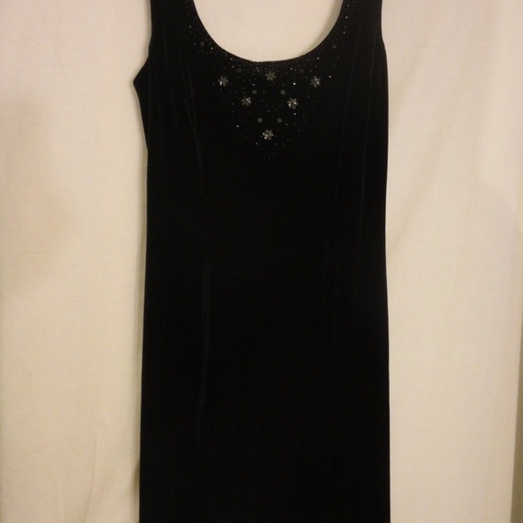 J R Nites Caliendo Black Velvety Crop Jacket Dress - Picture 5 of 8